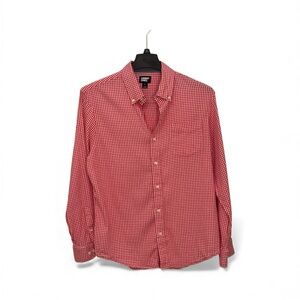 Lands End Red Gingham Button Down Shirt
